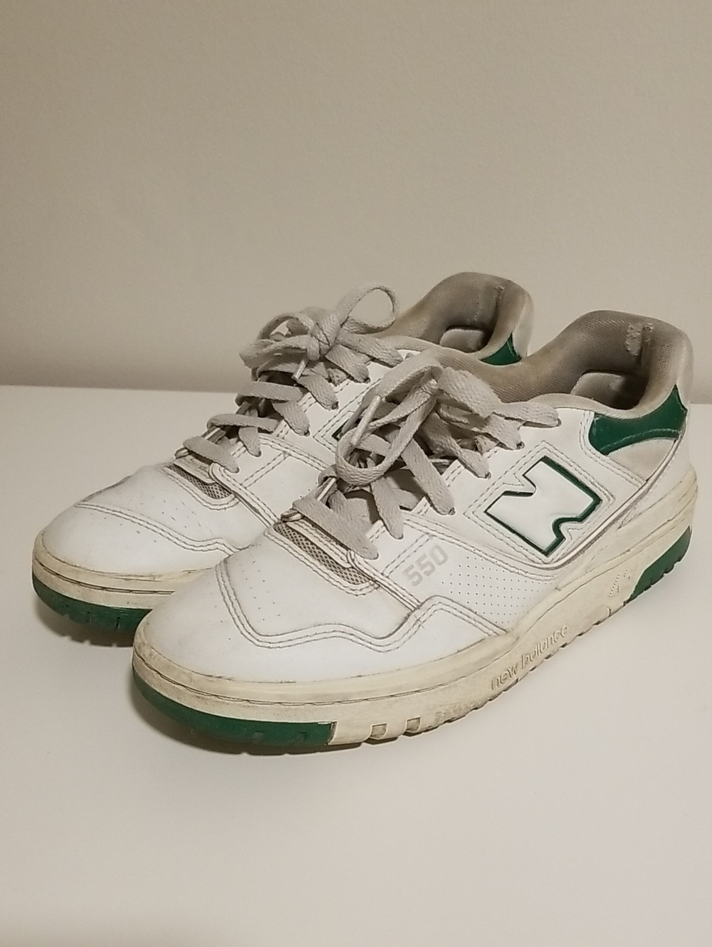 New Balance White and Green Men's Sneakers